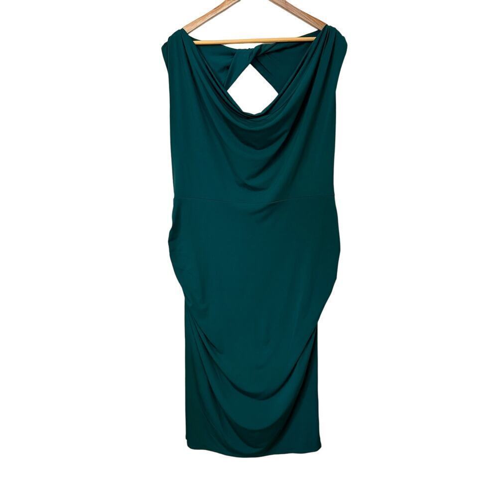 NWT Lane Bryant Green Ruched Sheath Dress Built In Shapewear Womens Plus size 22